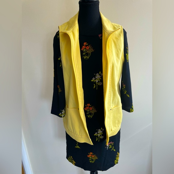 Vintage city blues yellow denim vest size M - Picture 3 of 4